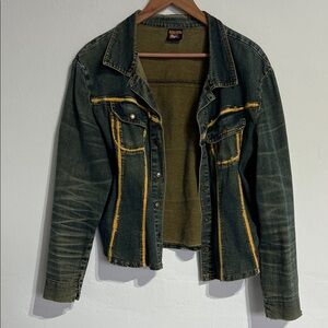 Boom boom Dark Denim Jacket with Yellow Accents